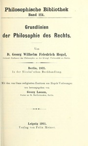 Cover of edition grundlinienderph00hege