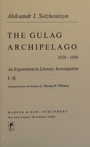 Cover of edition gulagarchipelago0001unse