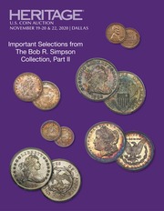 Heritage U.S. Coin Auction Important Selections from the Bob R. Simpson Collection, Part II