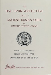 The Hall Park McCullough Collection of Ancient Roman Coins and United States Coins