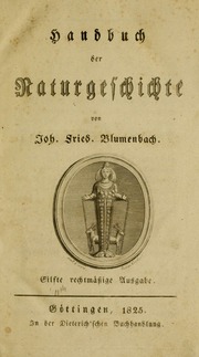 Cover of edition handbuchdernatur00blum