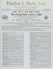 Harlan J. Berk, Ltd. 138th Buy or Bid Sale