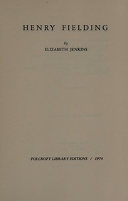 Cover of edition henryfielding0000jenk_z4c4