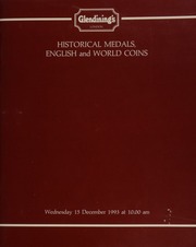 Historical medals, and English and world coins, [including] an unusual and important group of Weyl patterns,  ... and distributed in England by Adolph Weyl; [as well as] a U.S.A. proof trade dollar, 1875; and a U.S.A. dime, 1805, draped bust, rev. heraldic eagle, four berries; [etc.] ... [12/15/1993]