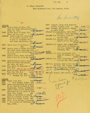 Holger Jorgensen Invoices from B.G. Johnson, January 2, 1945, to August 23, 1945