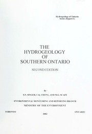 The hydrogeology of Southern Ontario Report - Second Edition [2003]