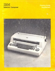 IBM Selectric Composer Training Guide Supplement