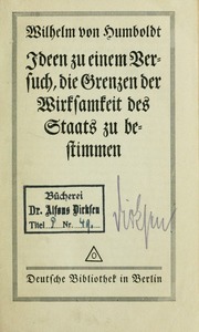 Cover of edition ideenzueinemver00humb