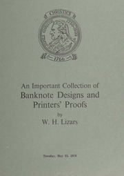 An Important Collection of Banknote Designs and Printers' Proofs by W.H. Lizars