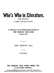 Whos Who In Literature(1928 Edition)