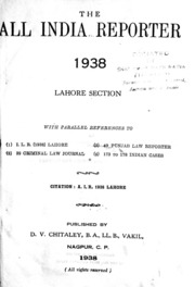 The All India Reporter 1938 Lahore Section