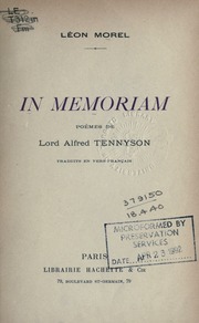 Cover of edition inmemoriampoemes00tennuoft