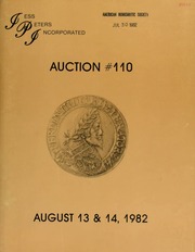 Jess Peters Incorporated auction and mail bid sale #110 ... Boston, Massachusetts ... [08/13-14/1982]