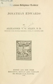 Cover of edition jonathanedward00alleuoft