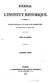 Journal de l'Institut historique