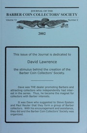 Journal of the Barber Coin Collectors' Society, vol. 13, no. 2