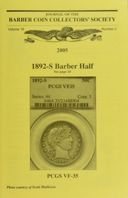Journal of the Barber Coin Collectors' Society, vol. 16, no. 2
