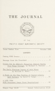 The Journal of the Pacific Coast Numismatic Society: No. 5