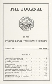 The Journal of the Pacific Coast Numismatic Society: No. 28
