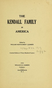 Cover of edition kendallfamilyina1919clem
