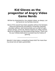 Kid Gloves as the progenitor of Angry Video Game N...