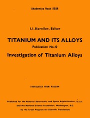Titanium And Its Alloys ( No  10) Investigation Of...