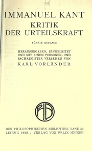 Cover of edition kritikderurteils00kantuoft