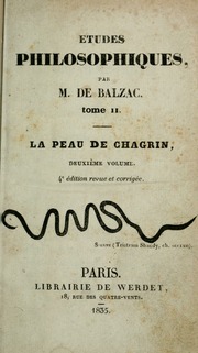 Cover of edition lapeaudechagrin02balz