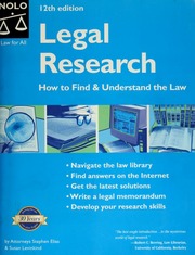 Cover of edition legalresearchhow00elia