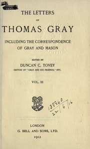 Cover of edition lettersofthomasg03grayuoft