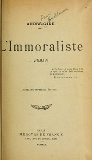 Cover of edition limmoralisteroma00gide