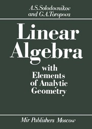 Linear Algebra With Elements Of Analytic Geometry