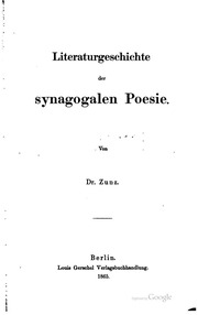 Cover of edition literaturgeschi03zunzgoog