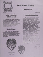 Love Letter: Newsletter of the Love Token Society - August 1989
