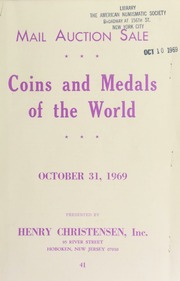 Mail auction sale : coins and medals of the world. [10/31/1969]