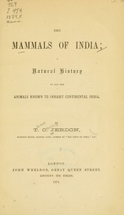 Cover of edition mammalsofindiana00jerd