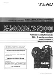 Service Manual-Anleitung für Teac  X-2000,X-2000M 