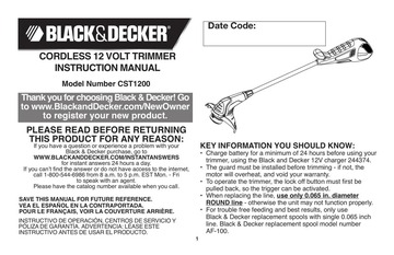 black decker CST1200 12v 10 cordless trimmer edger