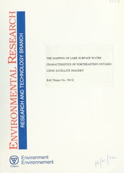 Mapping of lake surface water characteristics of northeastern Ontario using satellite imagery [1992]