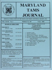 Maryland TAMS Journal, Vol. 27, No. 3 (109)