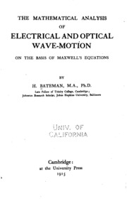 Cover of edition mathematicalana00bategoog