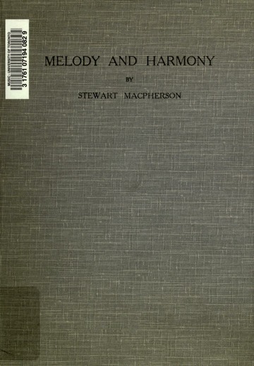 by Macpherson Stewart Broch_ Harmony Melody and Harmony Book 1 