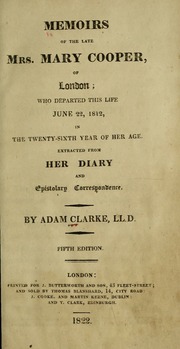 Cover of edition memoirsoflatemrs01coop