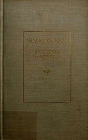 Cover of: Memoranda sacra
