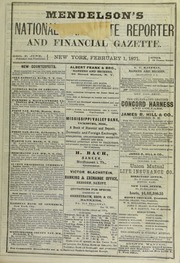 Mendelson's National Bank Note Reporter and Financial Gazette