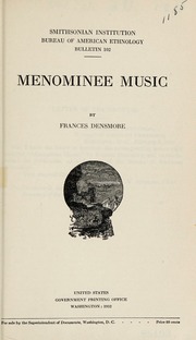 Cover of edition menomineemusic0000dens