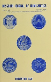 Missouri Journal of Numismatics, Vol. 1