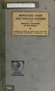 Monetary Units and Coinage Systems of the Principal Countries of the World