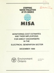 Monitoring cost estimates and their implications for direct dischargers in the electric generation sector [1989]