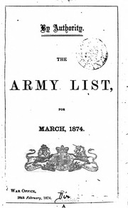 The Army List [British Army] 1874 March, April [Mo...